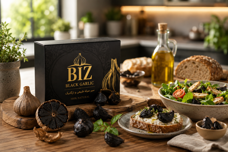 «سیر سیاه BIZ | ۱۰۰٪ طبیعی | بدون مواد نگهدارنده | سرشار از آنتیاکسیدان»