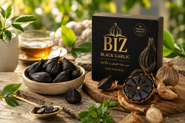 «سیر سیاه BIZ | ۱۰۰٪ طبیعی | بدون مواد نگهدارنده | سرشار از آنتیاکسیدان»