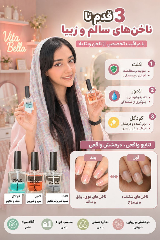 💅 سرم دوفاز عطری تقویتکننده ناخن و کوتیکول ویتابلا | آبرسان و ترمیمکننده