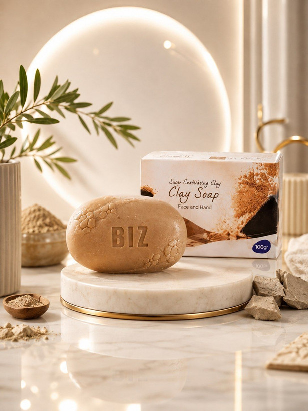 صابون خاک رس بیزBIZ بیوممتیک رفع تیرگی وبستن منافذ