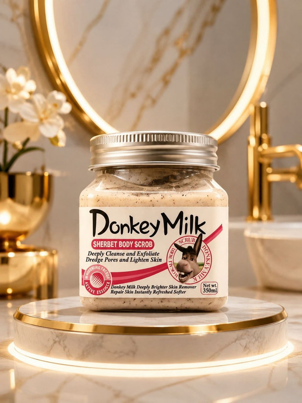 🔥 اسکراب شیر الاغ نمونه اصلی Donkey Milk | لایهبردار و نرمکننده پوست